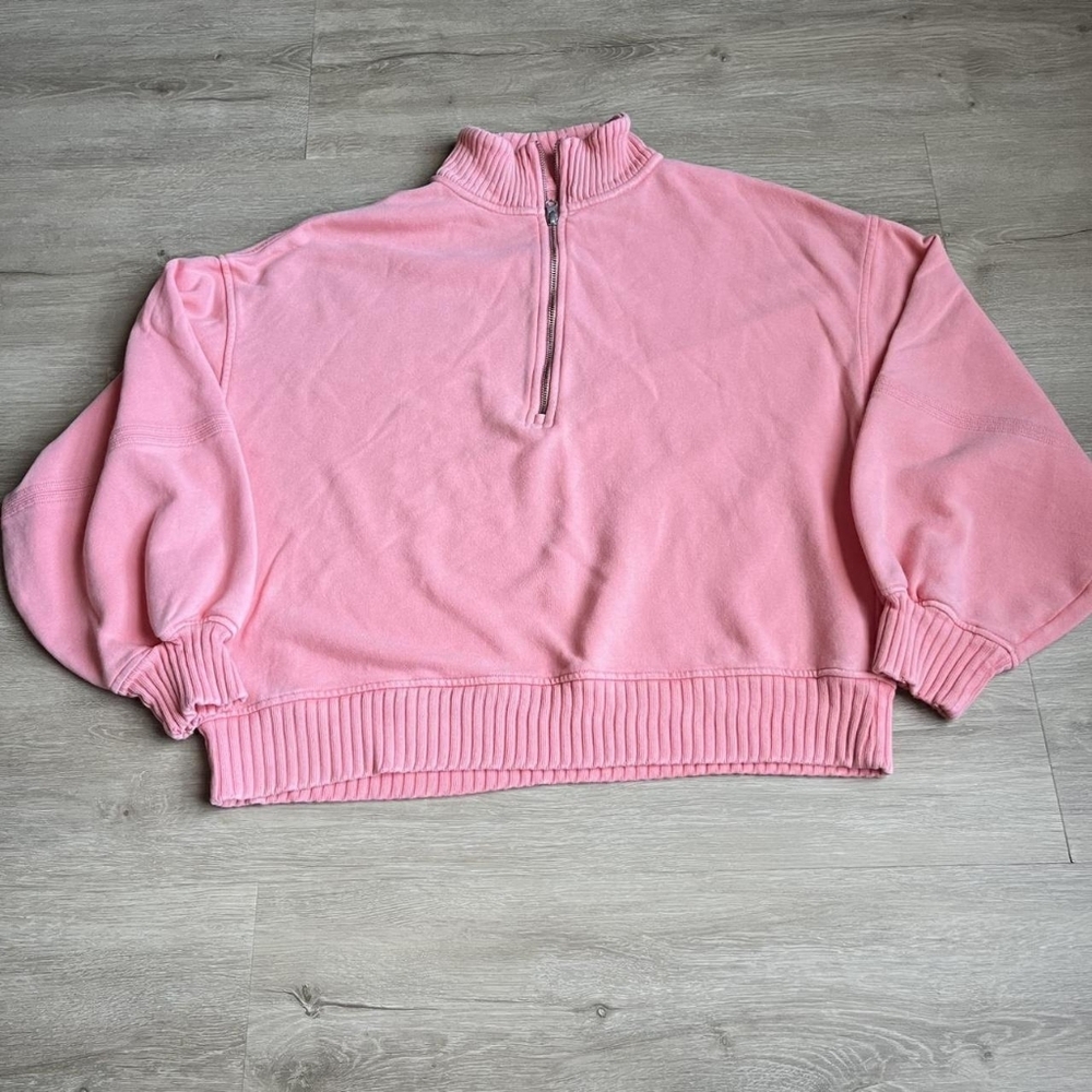 Aerie Pink Half-Zip Sweatshirt